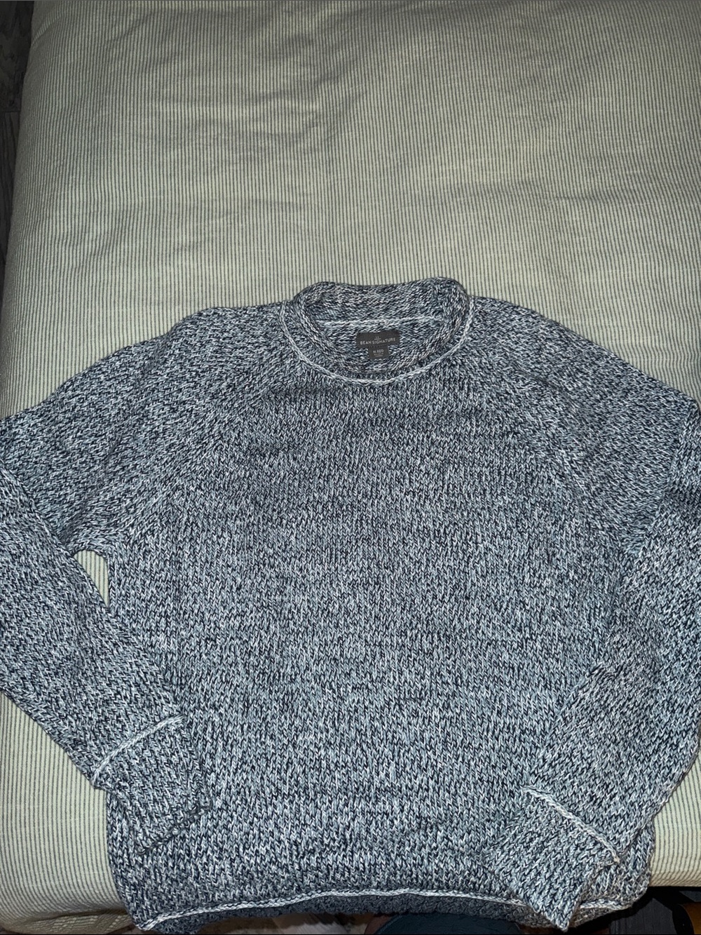L.L. Bean Blue and Gray Marled Crewneck Sweater